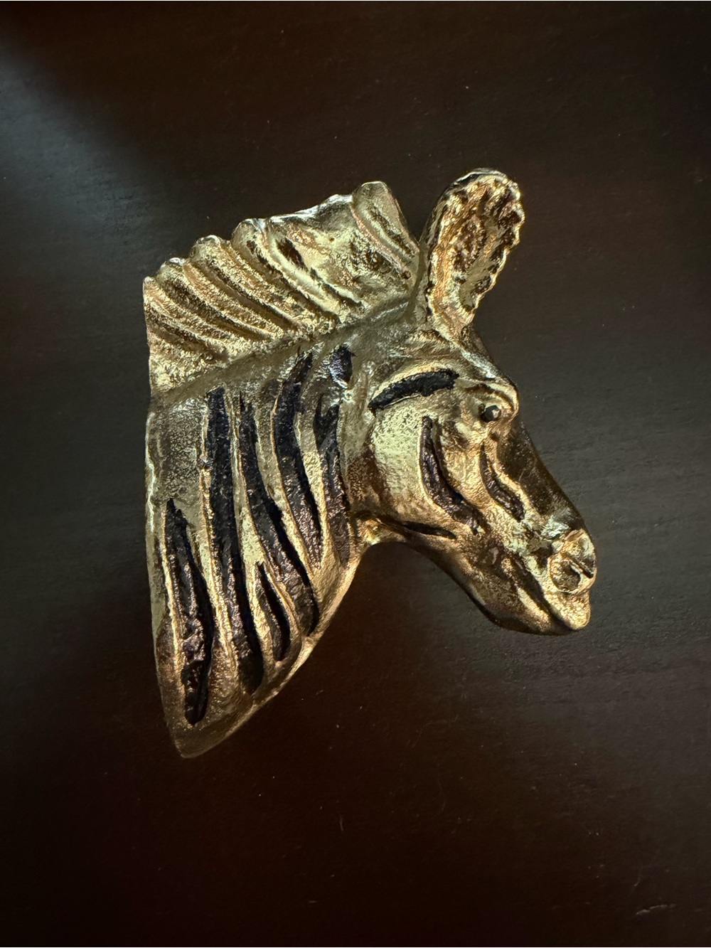 Gold Zebra Head Wall Accent - Decorative Home Art